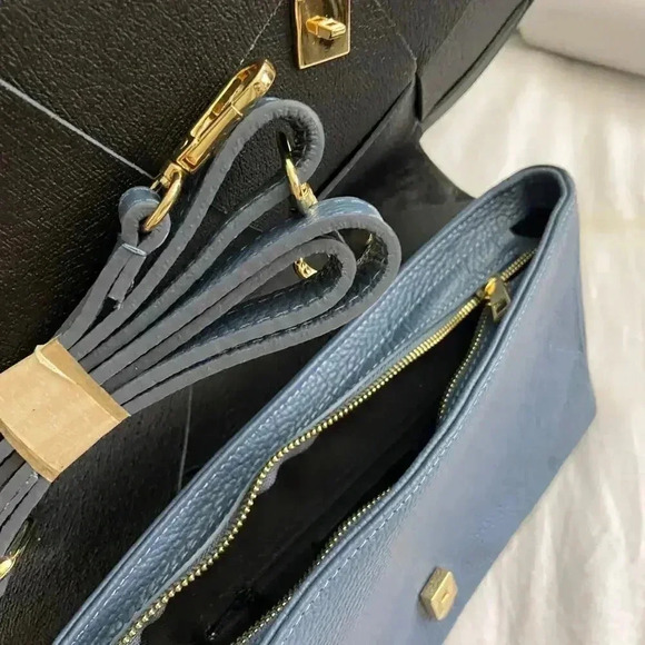 NEW Blue Woven Genuine Leather Purse - Picture 4 of 5